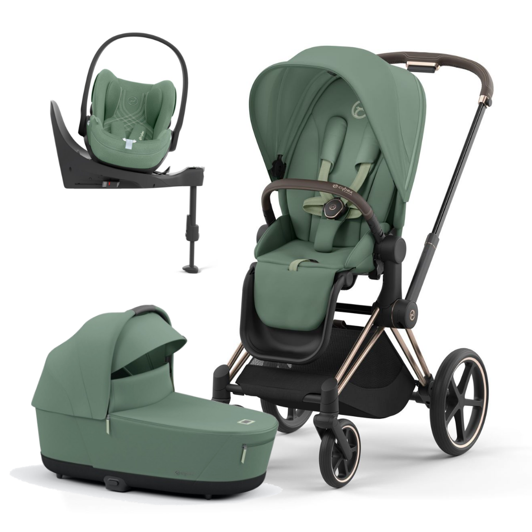 Cybex Priam Pushchair Cloud T Travel System Leaf Green Rose Gold i Size Bundle Free Delivery Direct 4 Baby