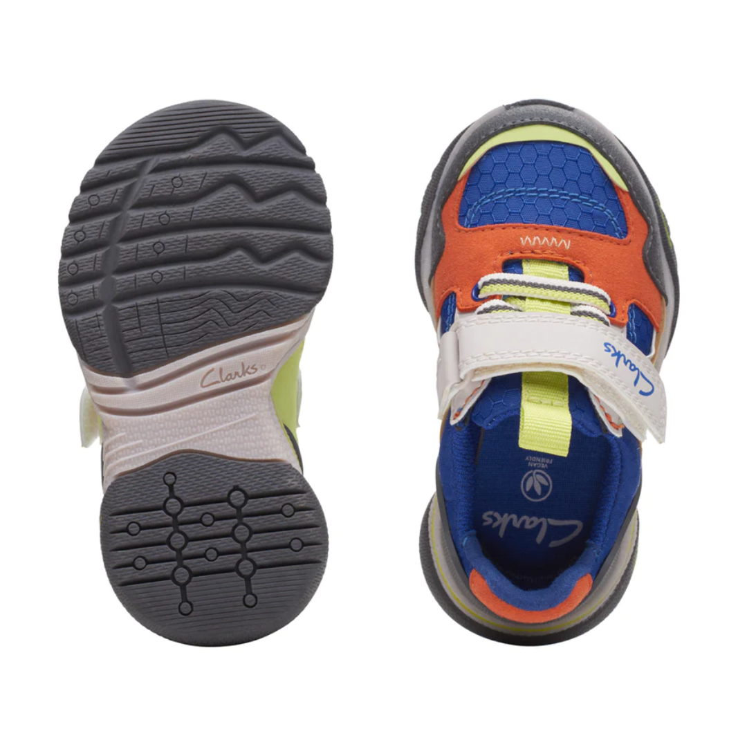 Clarks Feather Jump Toddler Trainers | Blue Combi 