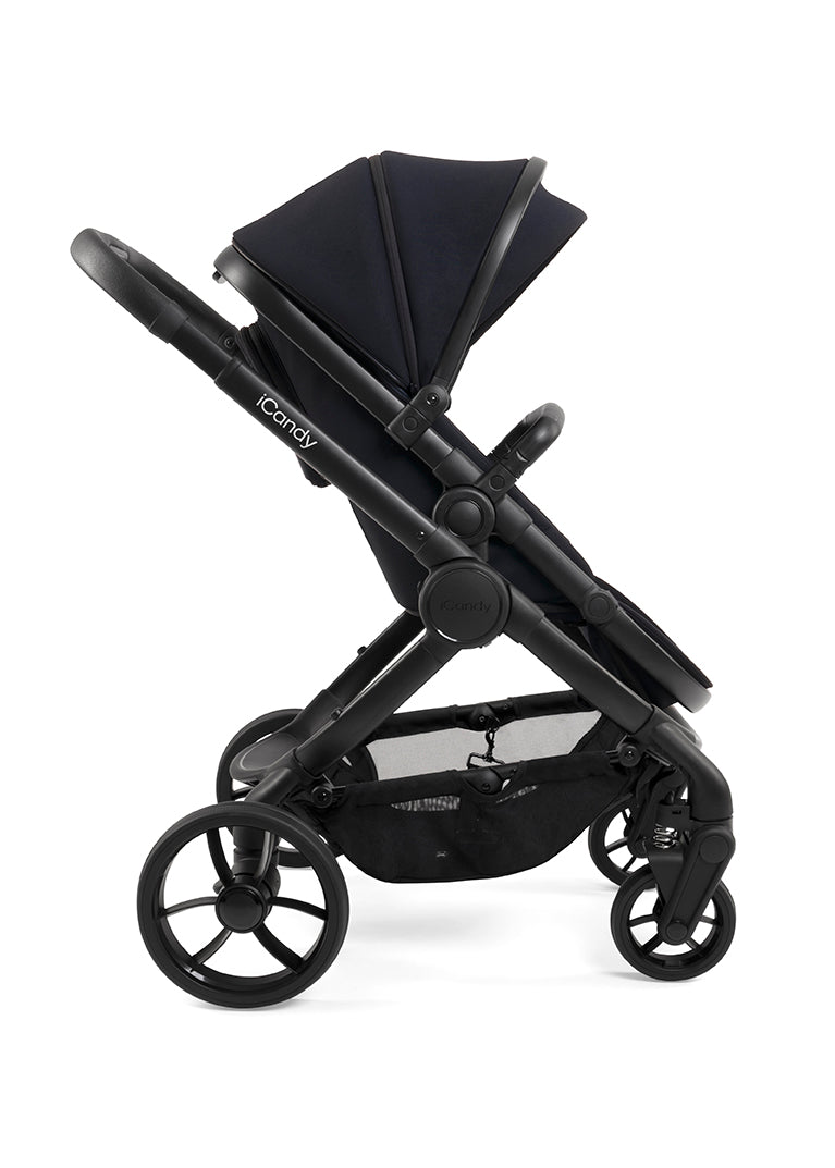 iCandy Peach 7 Pushchair & Carrycot Complete Car Seat Bundle | Black Edition