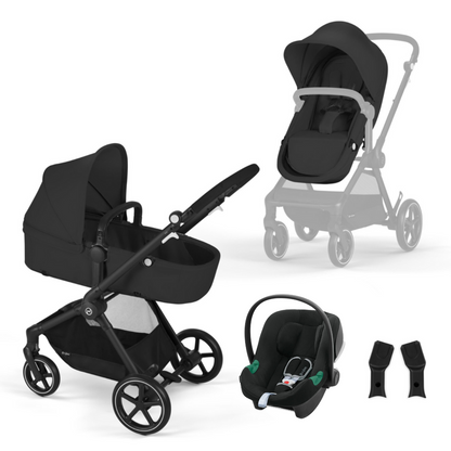 Cybex Eos 2 in 1 Travel System with Aton B2 Car Seat | Moon Black