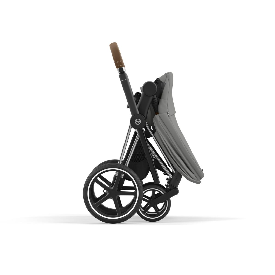 Cybex Priam Pushchair & Cloud T Travel System | Mirage Grey & Chrome (Brown Handle)