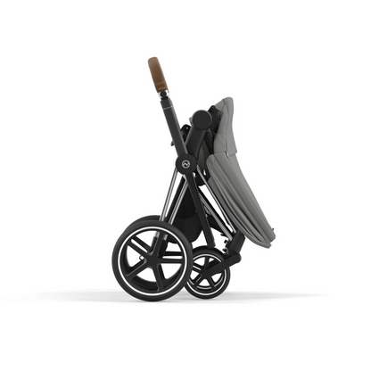 Cybex Priam Pushchair & Cloud T Travel System | Mirage Grey & Chrome (Brown Handle)