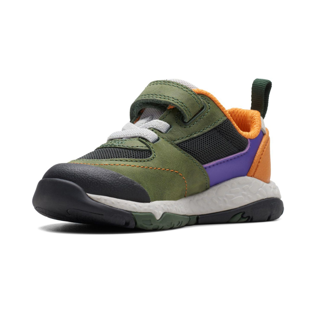 Clarks Steggy Stride Toddler Trainers | Green Combi