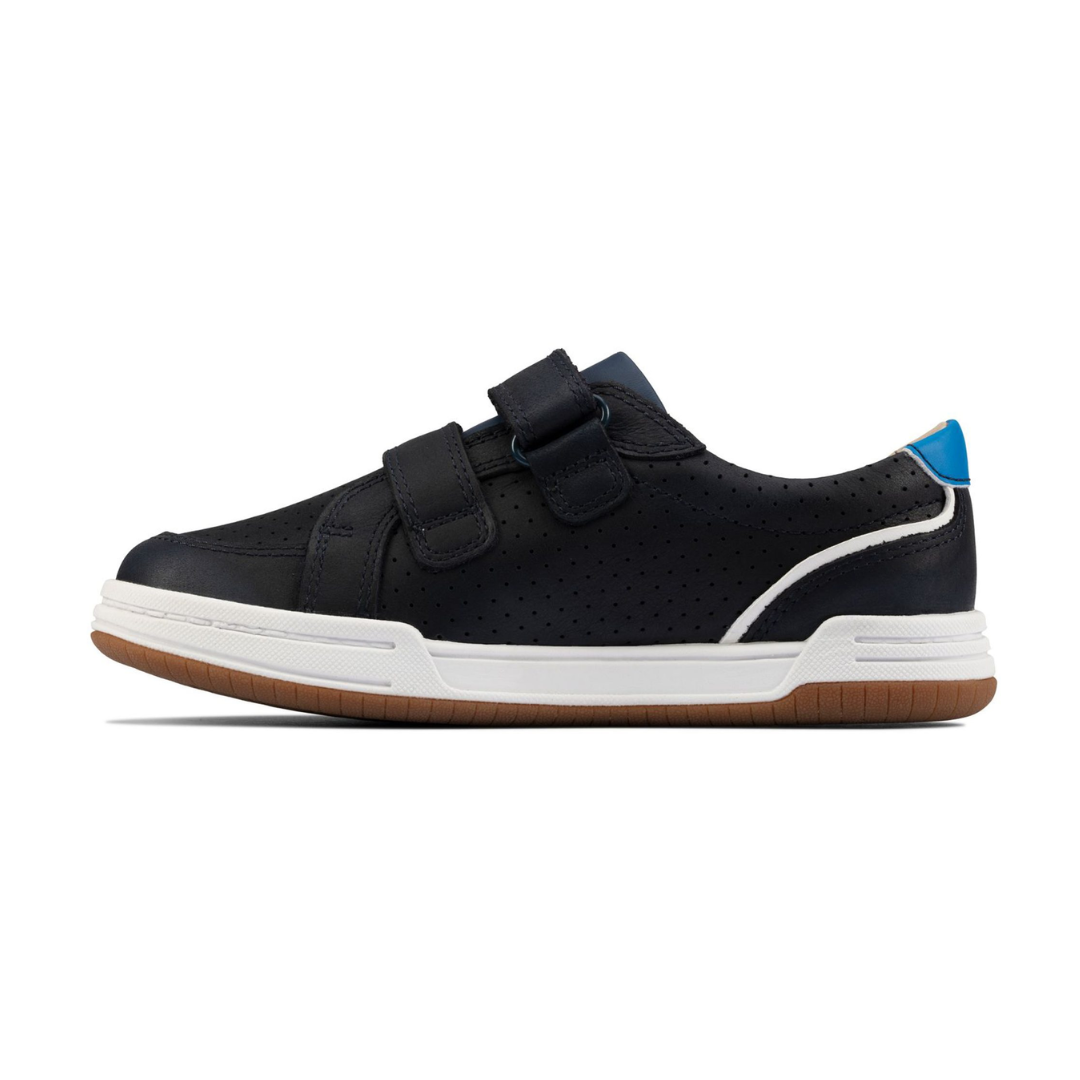 Clarks Fawn Solo Kids Shoes | Navy Leather