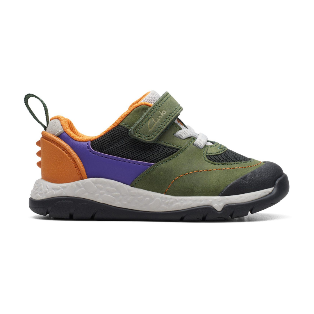 Clarks Steggy Stride Toddler Trainers | Green Combi