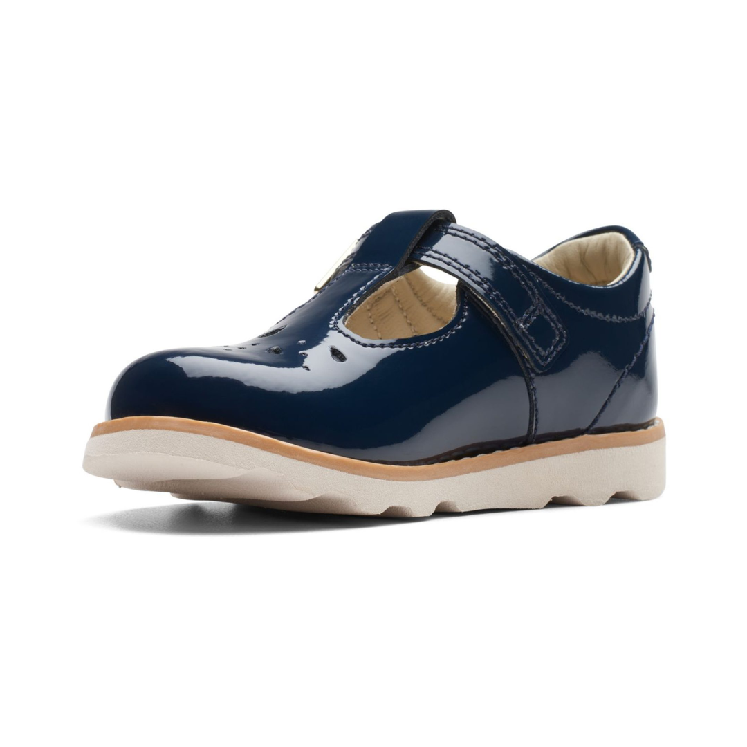 Clarks Crown Print Toddler Shoes | Navy Patent 