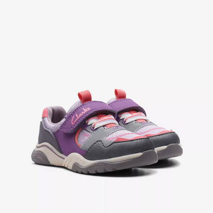 Clarks Feather Jump Todder Trainers | Purple Combi