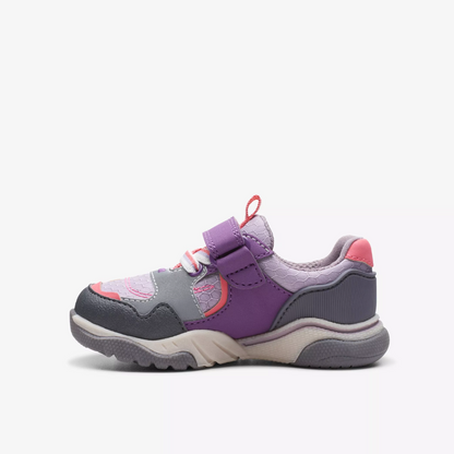 Clarks Feather Jump Todder Trainers | Purple Combi