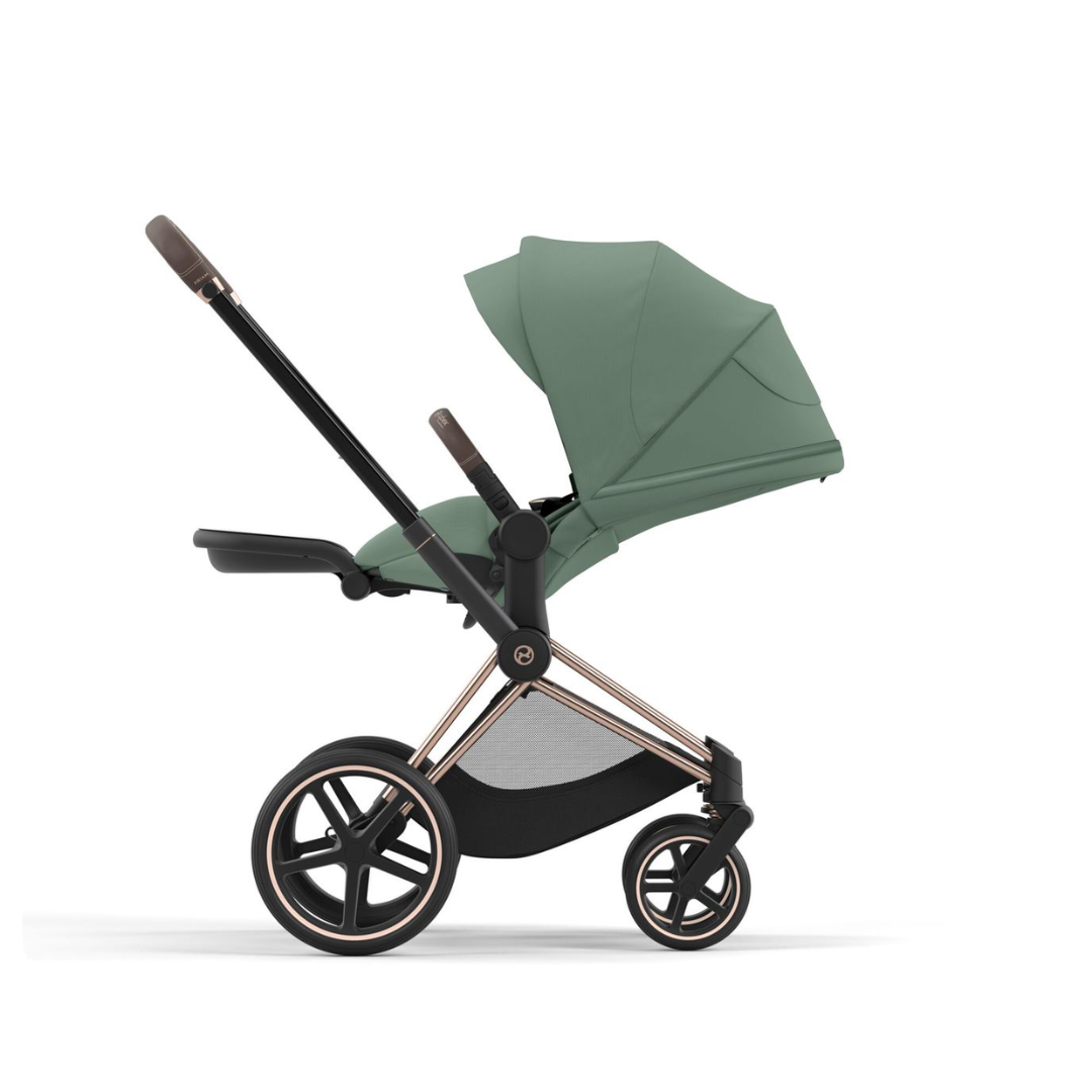 Cybex Priam Pushchair & Lux Carrycot | Leaf Green & Rose Gold