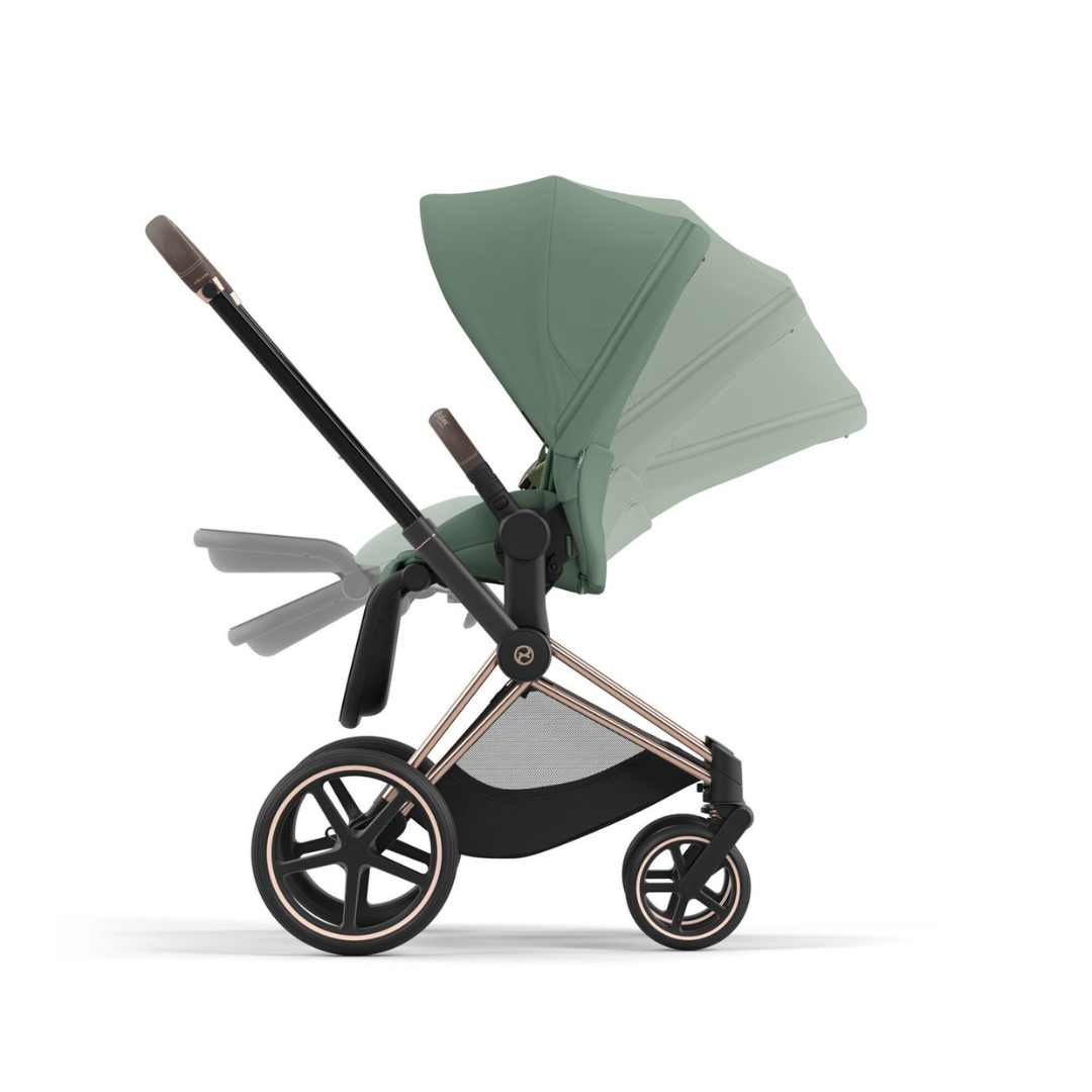 Cybex Priam Pushchair & Lux Carrycot | Leaf Green & Rose Gold