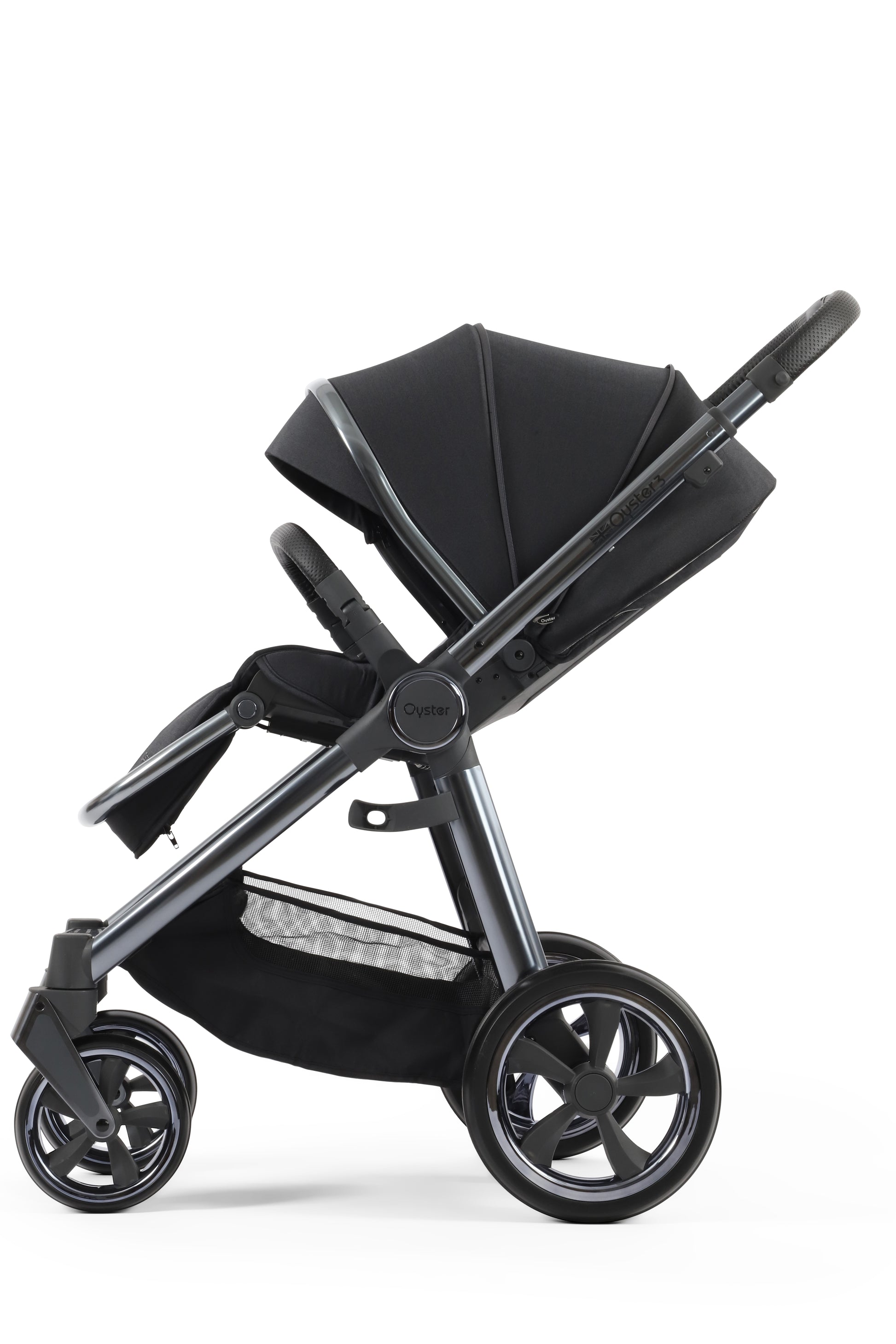 Oyster 3 Ultimate 12 Piece Maxi Cosi Pebble Pro 360 Travel System | Carbonite (Gun Metal Chassis)