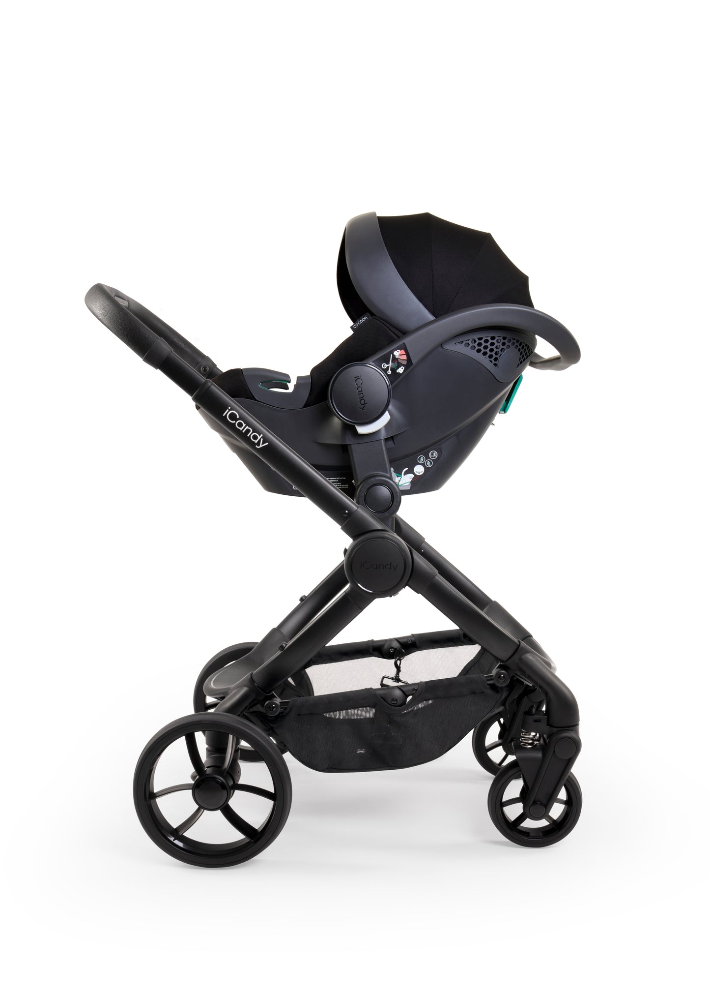 iCandy Peach 7 Pushchair & Carrycot Complete Car Seat Bundle | Black Edition