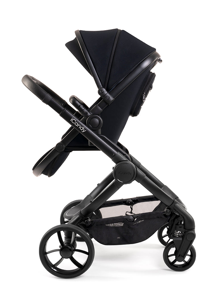 iCandy Peach 7 Pushchair & Carrycot Complete Car Seat Bundle | Black Edition