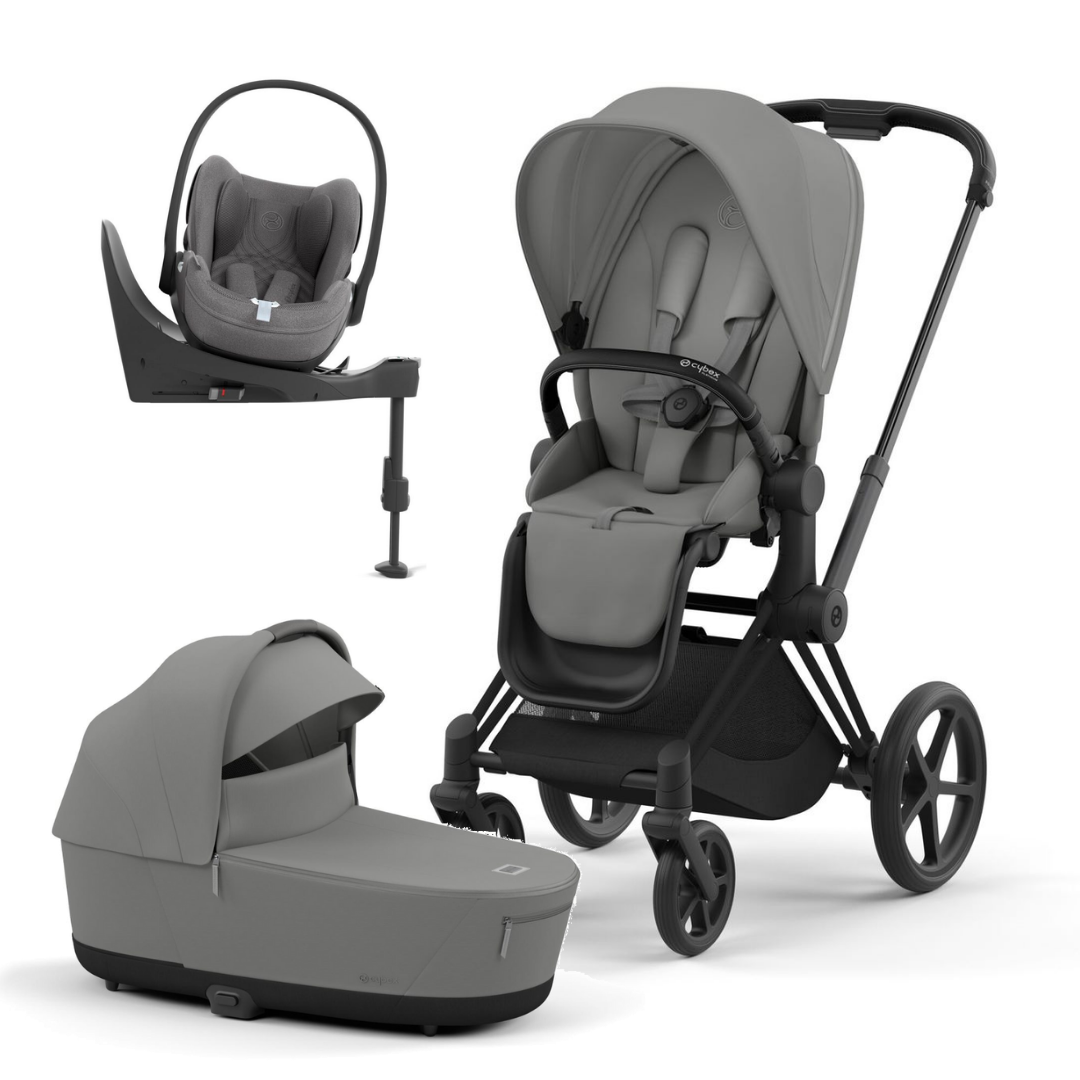 Cybex Priam Pushchair & Cloud T Travel System | Mirage Grey & Matt Black Chassis