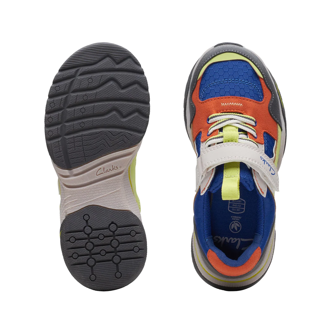 Clarks Feather Jump Kids Trainers | Blue Combi 