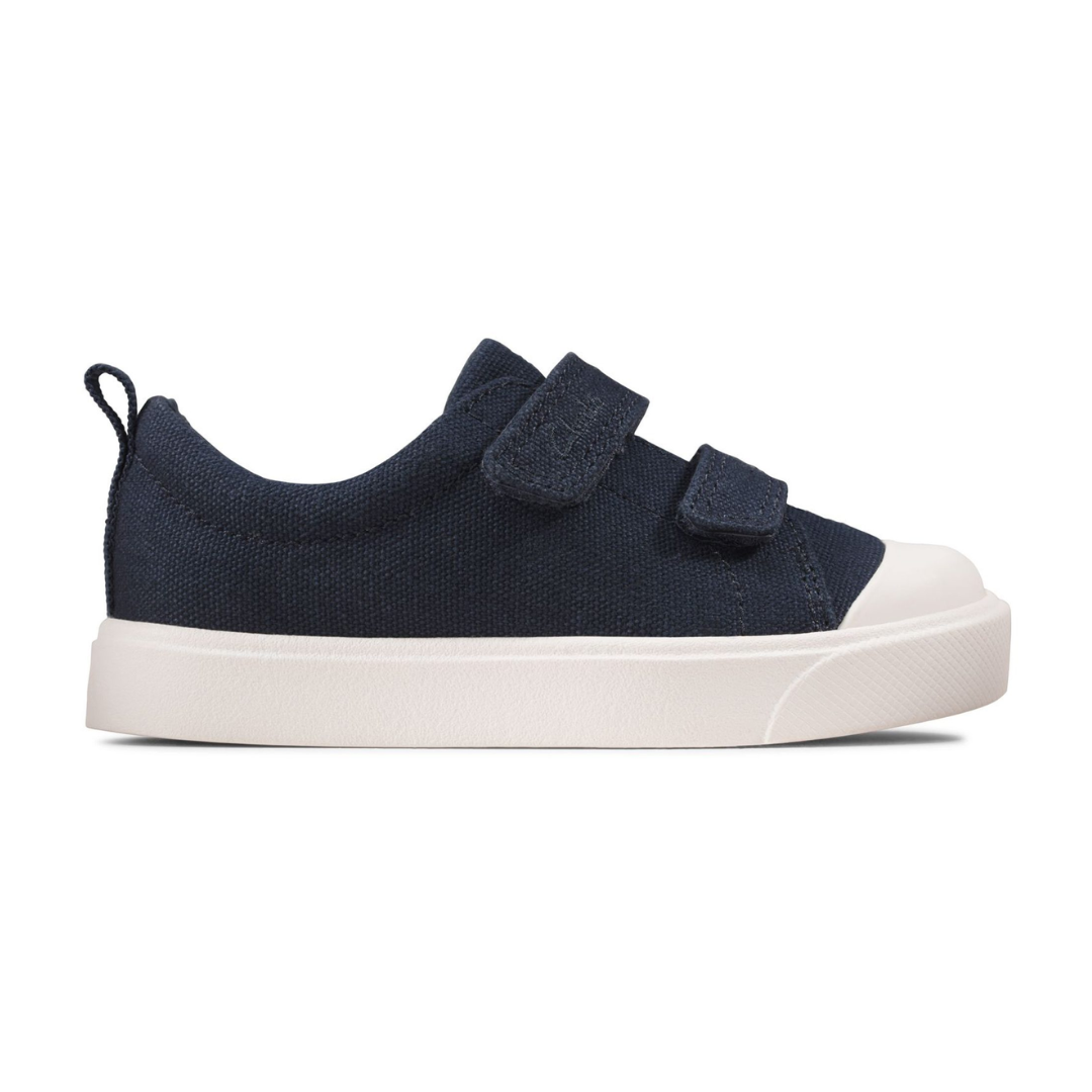 Clarks City Bright Toddler Shoes | Navy Canvas 