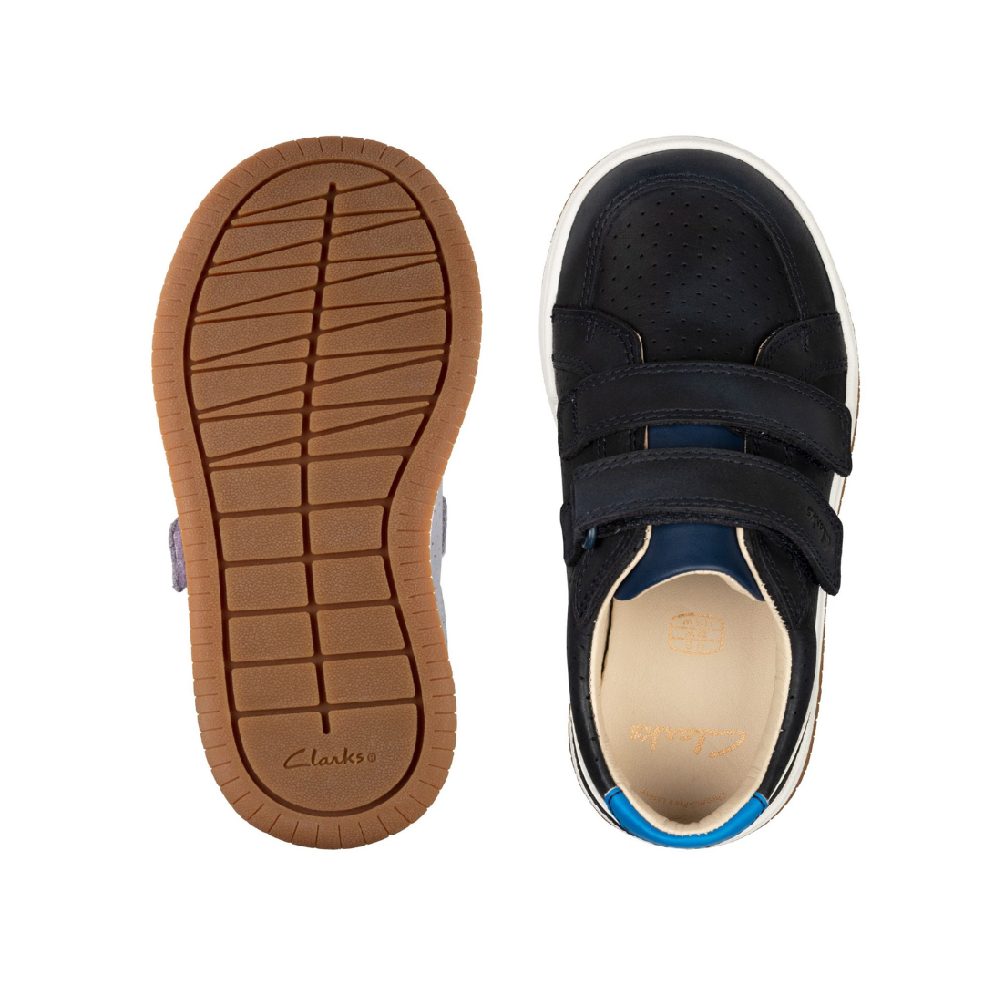 Clarks Fawn Solo Toddler Shoes | Navy Leather 