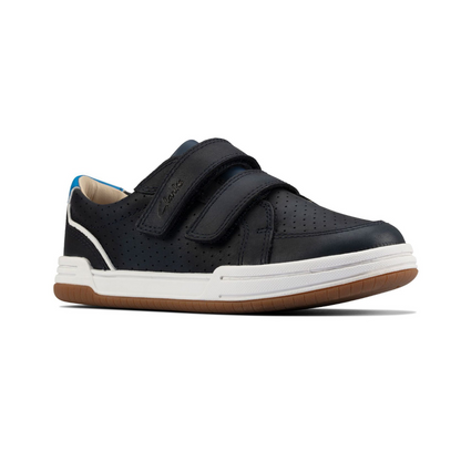 Clarks Fawn Solo Kids Shoes | Navy Leather