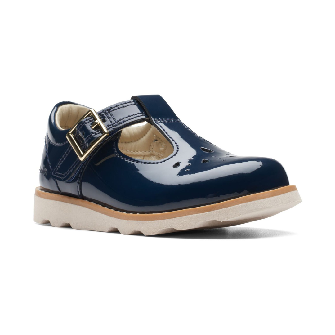 Clarks Crown Print Toddler Shoes | Navy Patent 