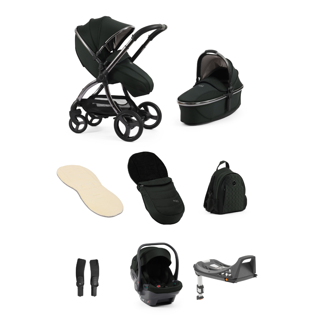 Egg 3 Stroller Luxury Travel System with Egg i-Size Car Seat | Black Olive