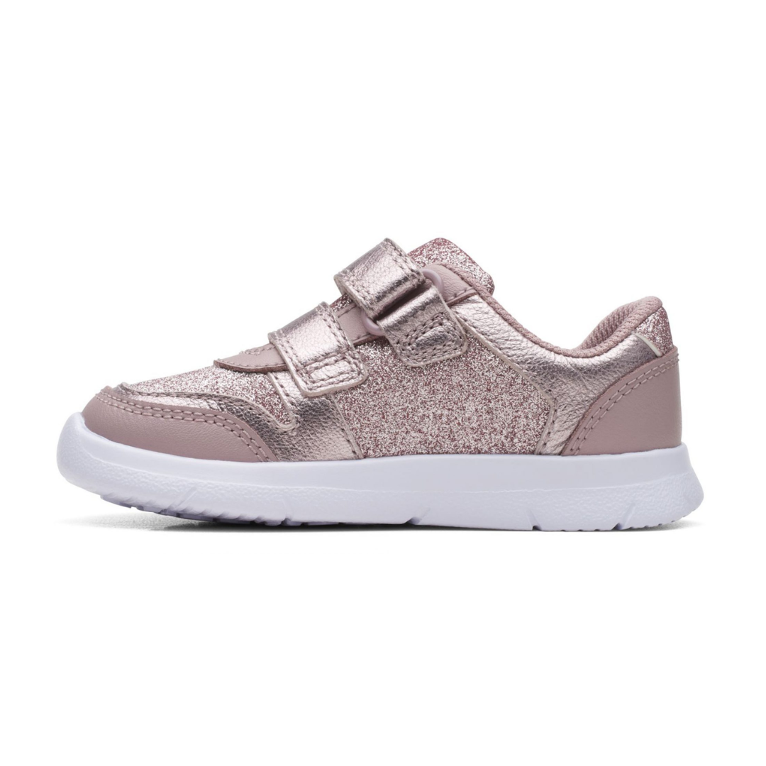 Clarks Ath Sonar Toddler Trainers | Pink Sparkle Leather