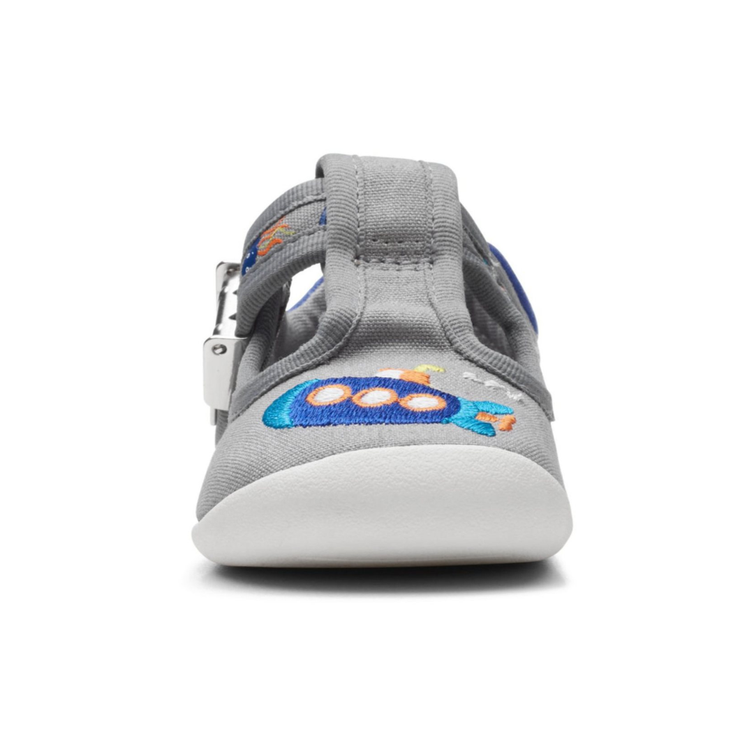 Clarks Roamer Sun Toddler Shoes | Grey Canvas