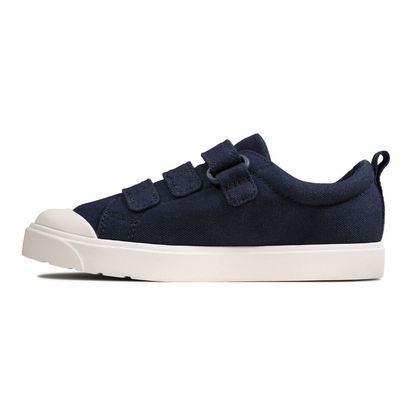 Clarks City Bright Kids Shoes | Navy Canvas