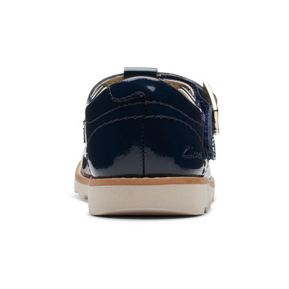 Clarks Crown Print Toddler Shoes | Navy Patent 