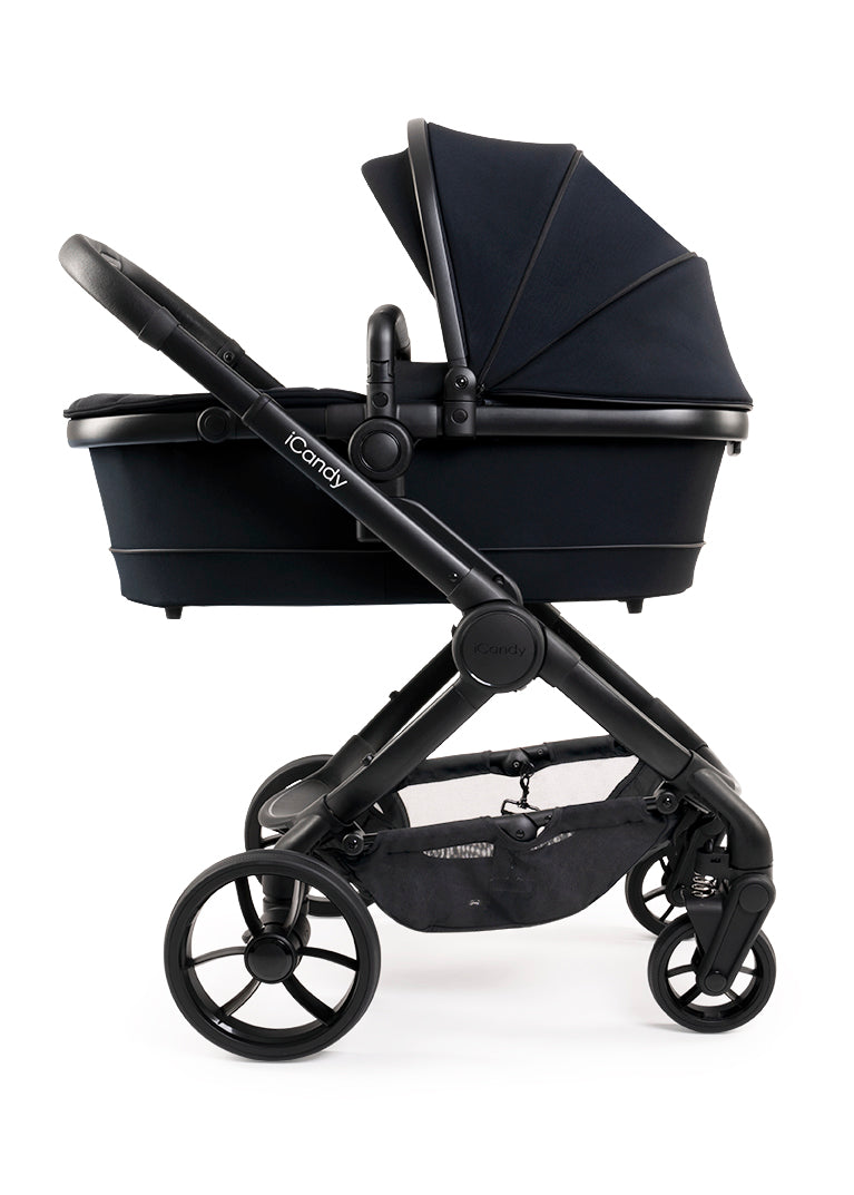 iCandy Peach 7 Pushchair & Carrycot Complete Car Seat Bundle | Black Edition