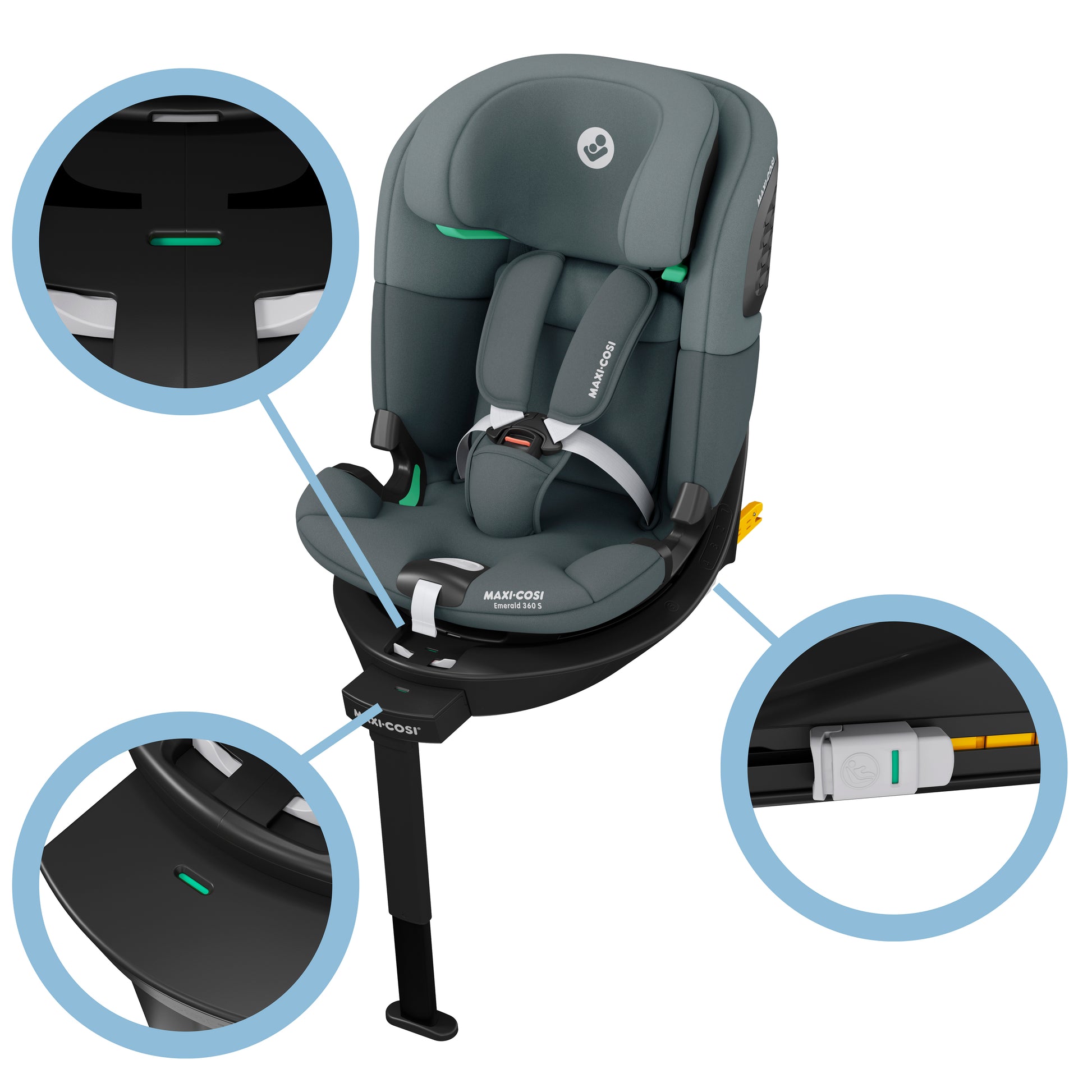 Maxi Cosi Emerald 360 S Car Seat | Tonal Graphite