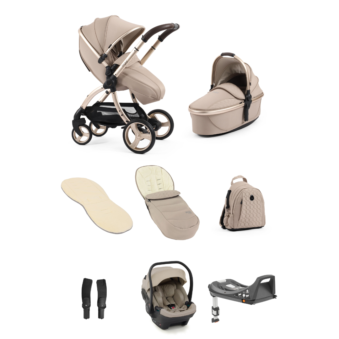 Egg 3 Stroller Luxury Travel System with Egg i-Size Car Seat | Feather