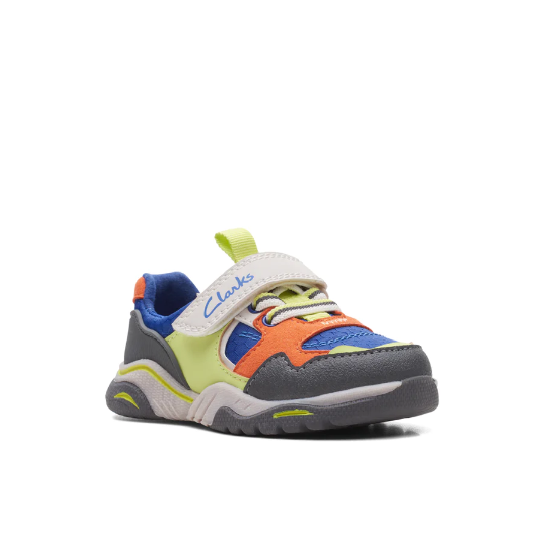 Clarks Feather Jump Toddler Trainers | Blue Combi 