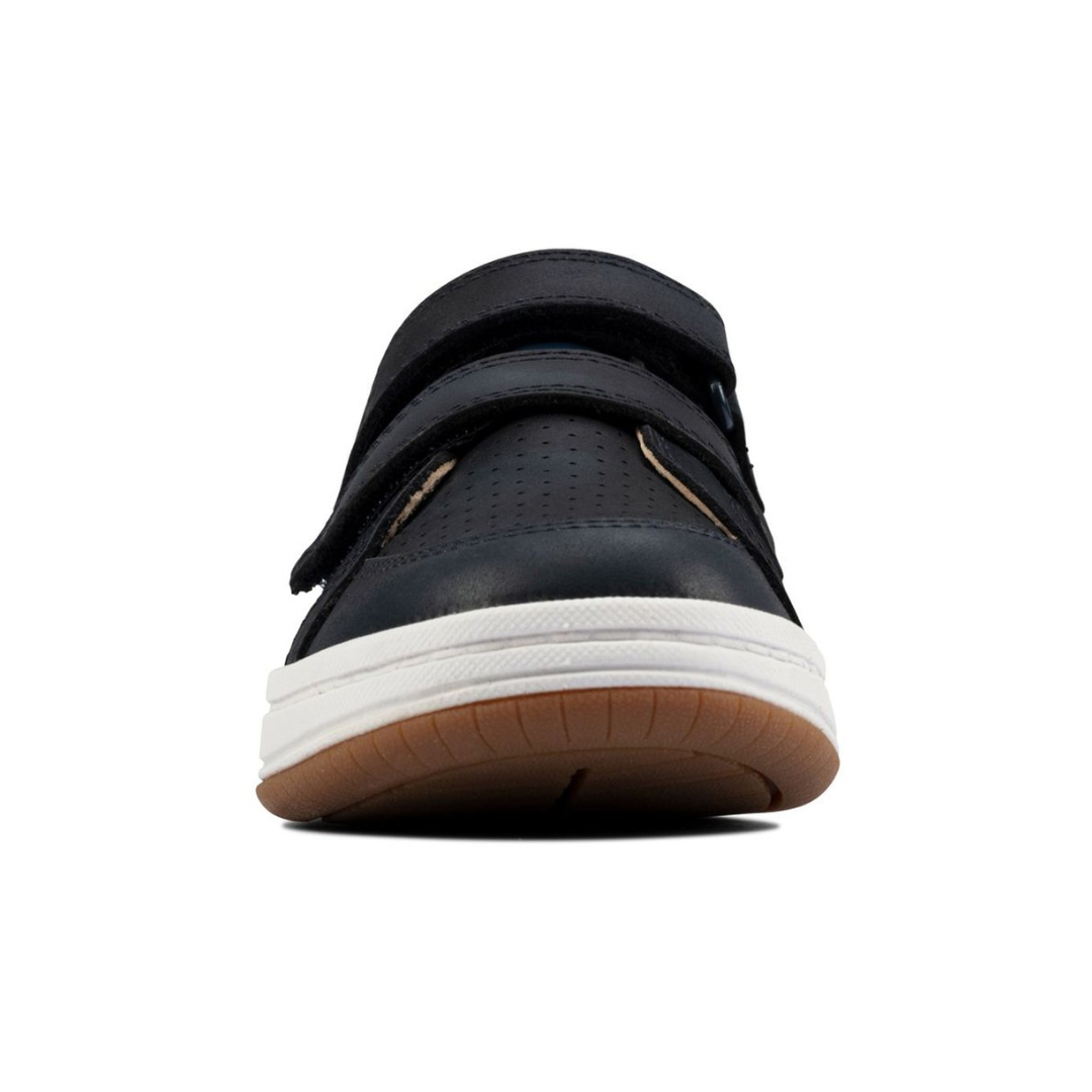 Clarks Fawn Solo Kids Shoes | Navy Leather