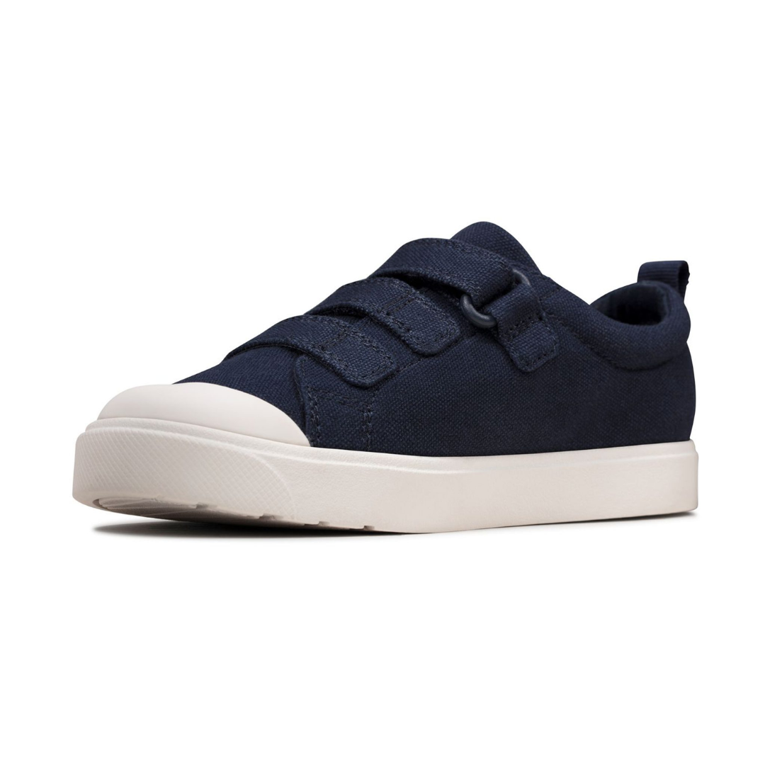 Clarks City Bright Kids Shoes | Navy Canvas