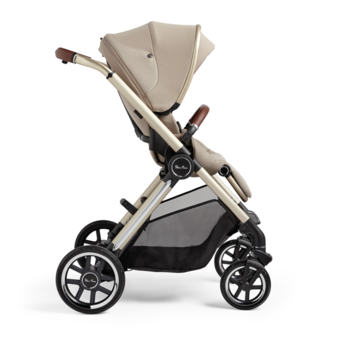 Silver Cross Reef Pushchair, First Bed Carrycot & Dream i-Size Ultimate Bundle- Stone