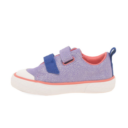 Clarks Foxing Play Toddler Shoes | Purple Canvas