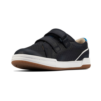 Clarks Fawn Solo Kids Shoes | Navy Leather