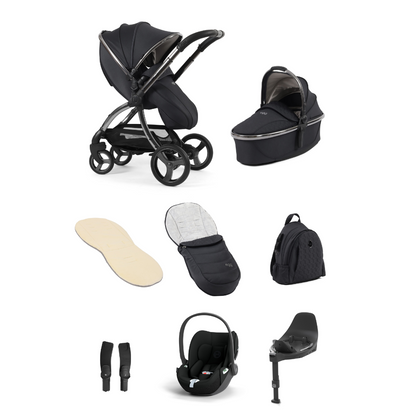 Egg 3 Stroller Luxury Travel System with Cybex Cloud T Car Seat | Carbonite