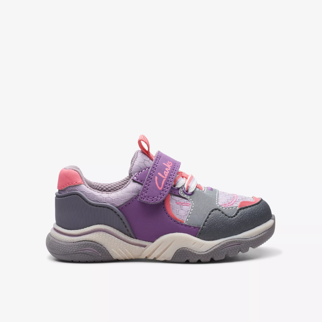 Clarks Feather Jump Todder Trainers | Purple Combi