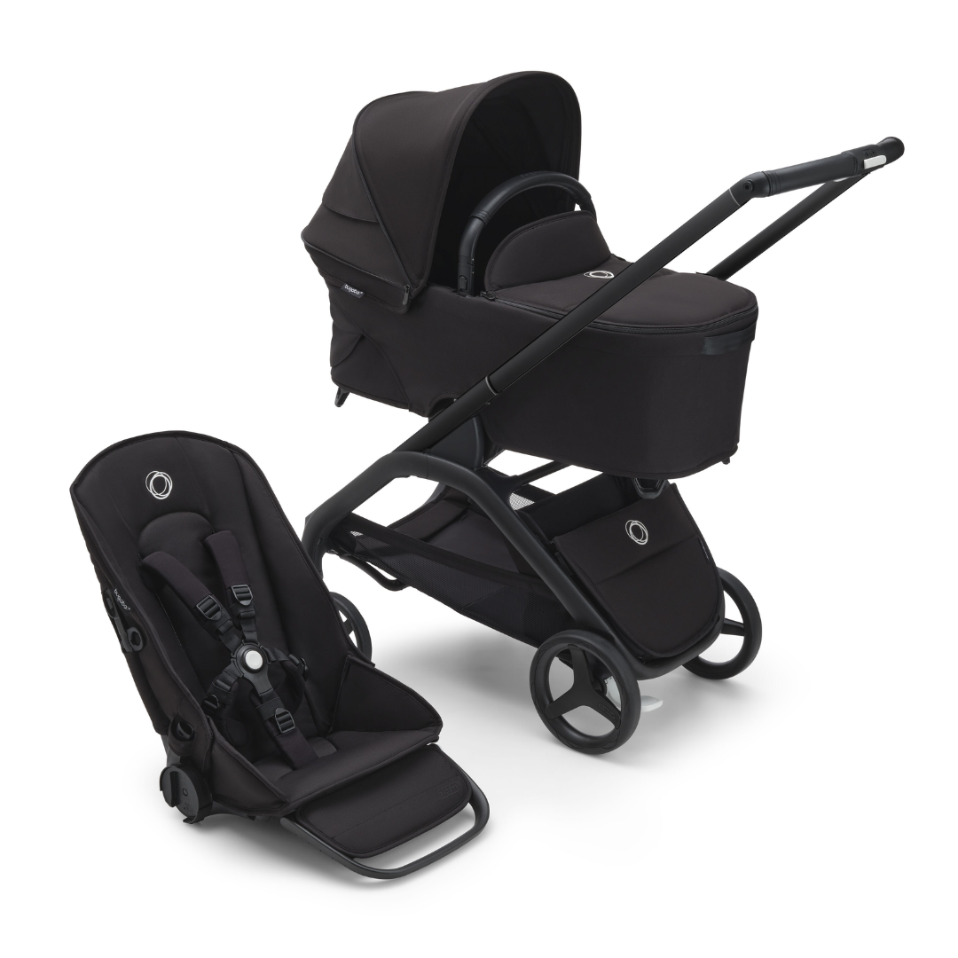 Bugaboo Dragonfly Ultimate Bundle with Turtle 360 Car Seat -  Black with Midnight Black