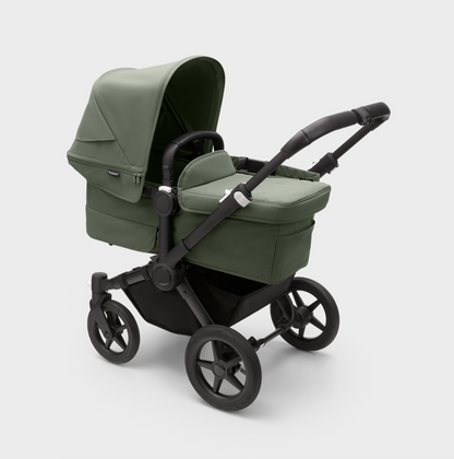 Bugaboo Donkey 5 Twin Pushchair & Cybex Cloud T Travel System - Black/Forest Green