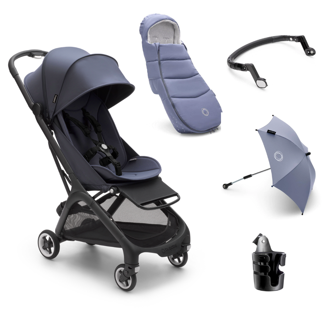 Bugaboo Butterfly Compact Stroller & Accessories Bundle - Stormy Blue