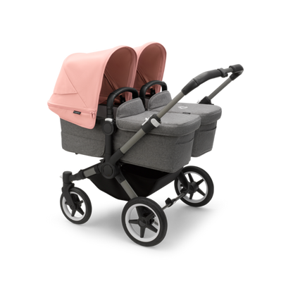 Bugaboo Donkey 5 Twin Pushchair & Carrycot - Graphite / Grey Melange / Morning Pink