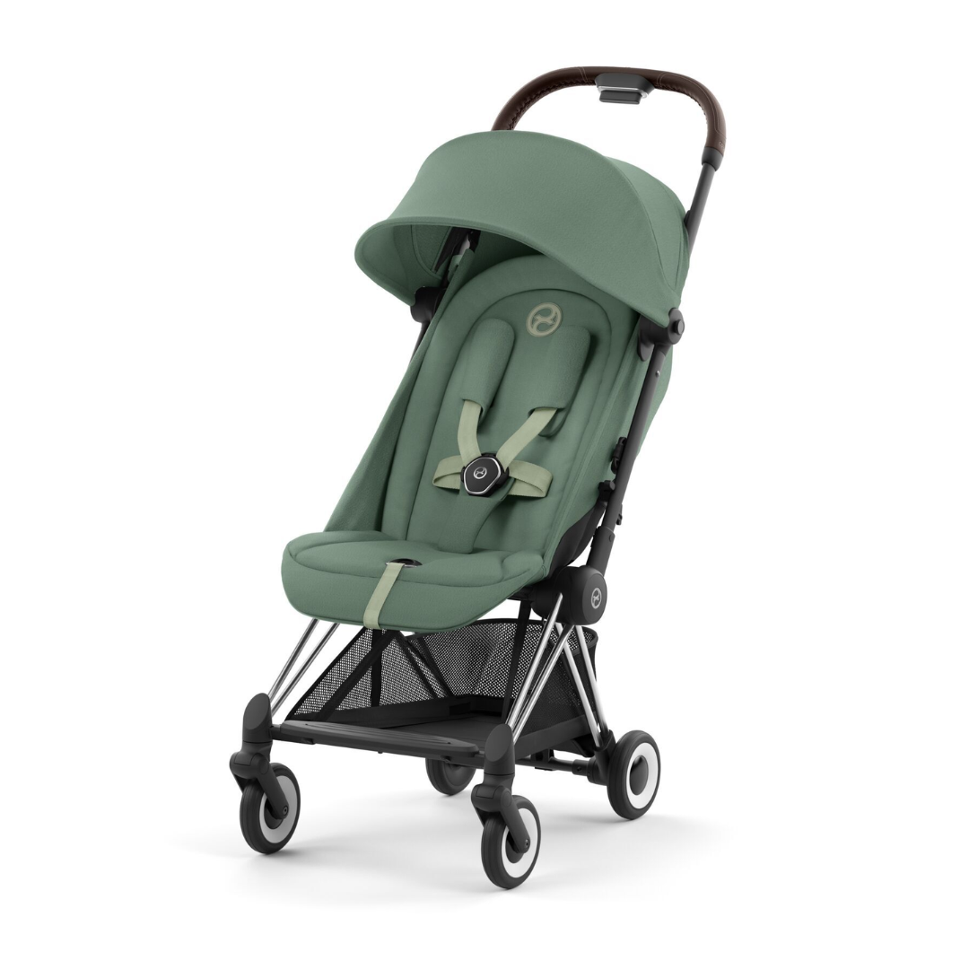 Cybex Coya Platinum Compact Stroller | Leaf Green on Chrome