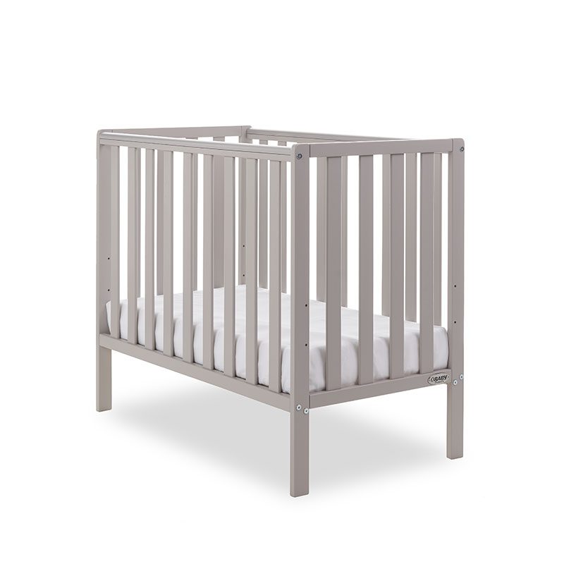 Obaby Bantam Space Saver Cot & Fibre Mattress- Warm Grey