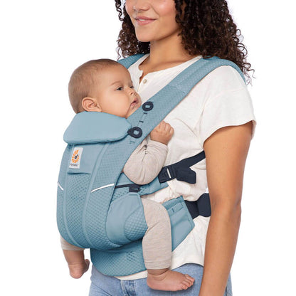 Ergobaby Omni Breeze Baby Carrier | Slate Blue & All-Weather Cover