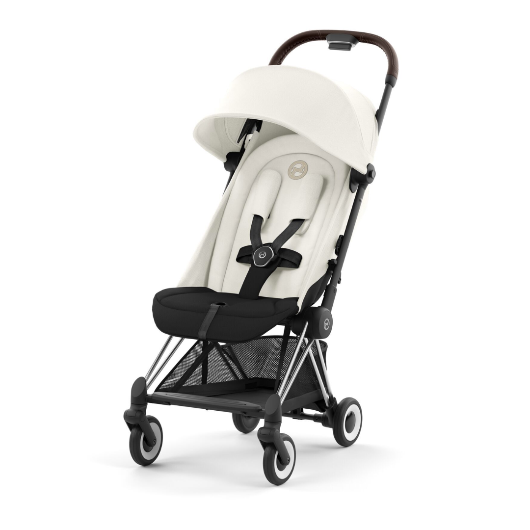 Cybex Coya Platinum Compact Stroller | Off White on Chrome