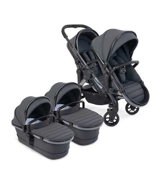 iCandy Peach 7 Twin Pushchair | Dark Grey | Phantom | Direct4baby | Free Delivery