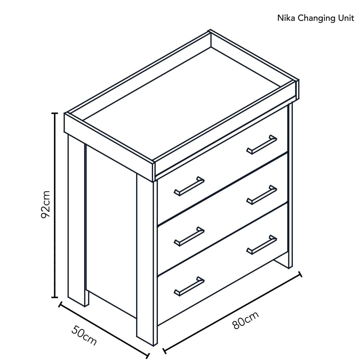 Obaby Nika Mini 2 Piece Room Set & Underdrawer - Grey Wash