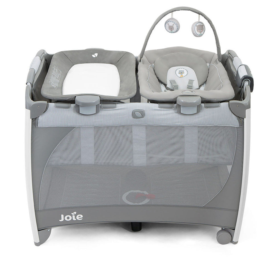 Joie Excursion Change Bounce Travel Cot Rocker Chair Change Unit Portrait Grey Direct4baby Direct 4 Baby